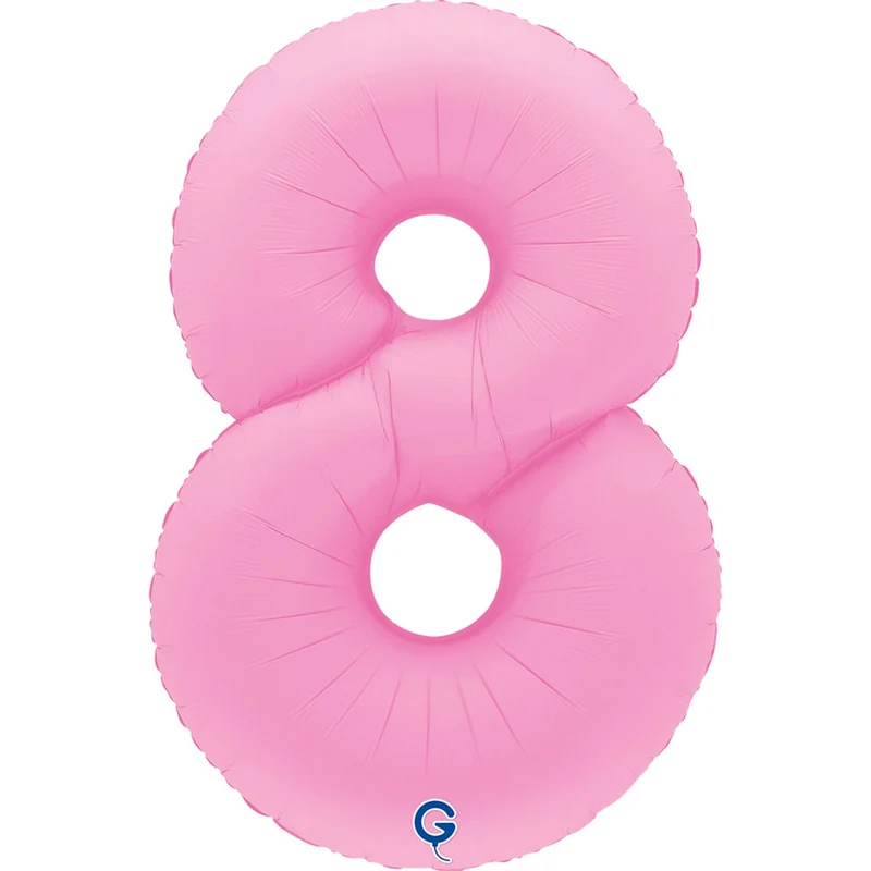 XXL Zahlen Folienballon 40"/102cm | Matte Sakura Pink