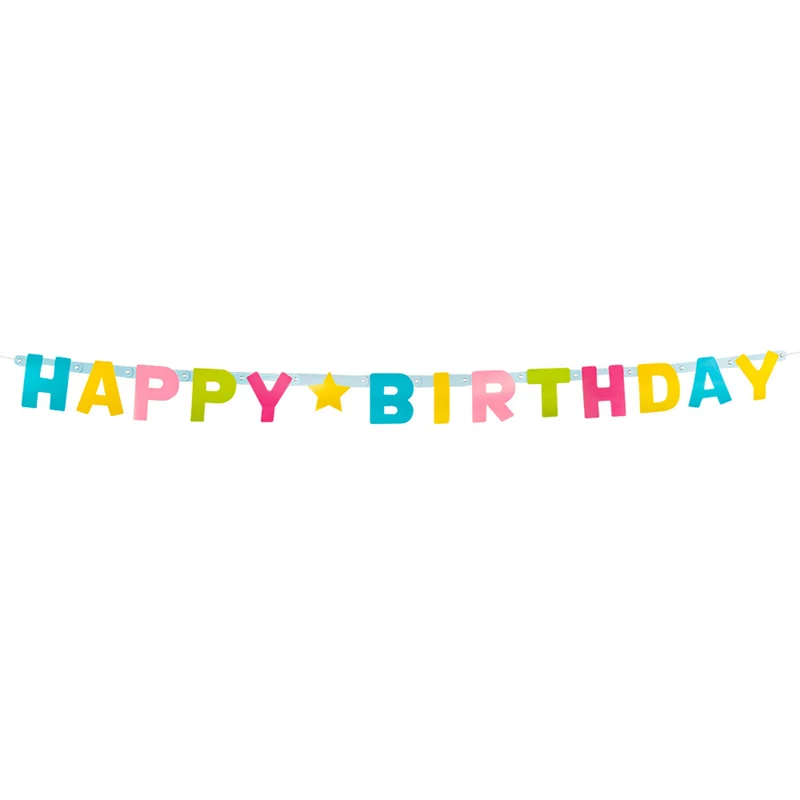 Deko Papiergirlande "Happy Birthday" 1,5 m | Mehrfarbig