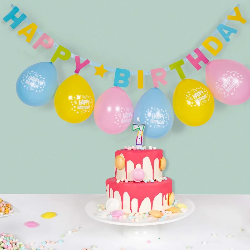 Deko Papiergirlande "Happy Birthday" 1,5 m | Mehrfarbig