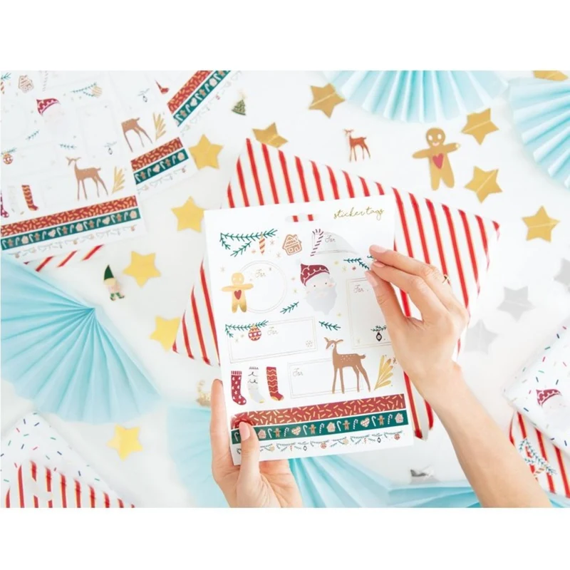 Aufkleber Weihnachten verschiedene Designs 31 Stück | 4,59 x 2,57,5 cm