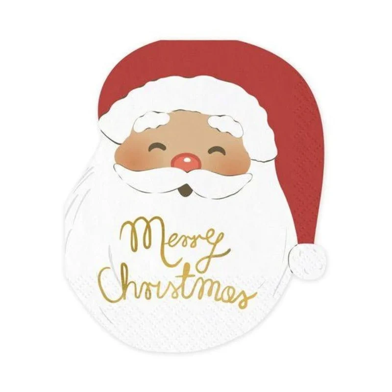 Servietten Santa "Merry Christmas" 12Stk./13,5x16 cm