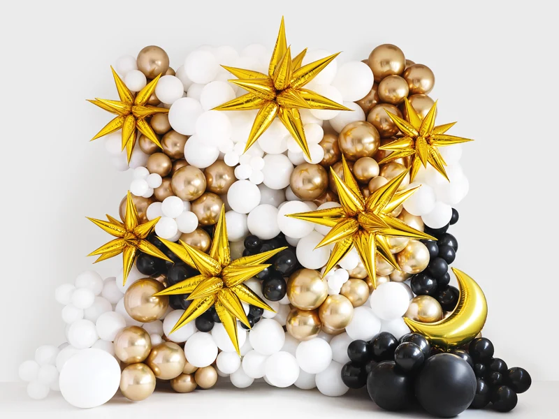 Shape Folienballon "3D-Stern" Gold | 70cm