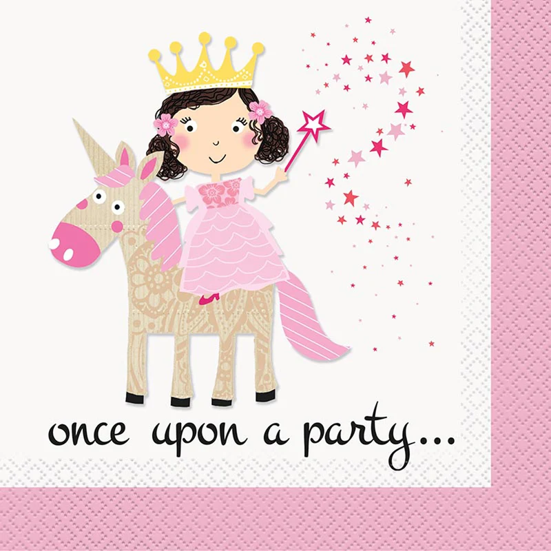 Prinzessin & Einhorn Servietten 16Stk./33x33cm