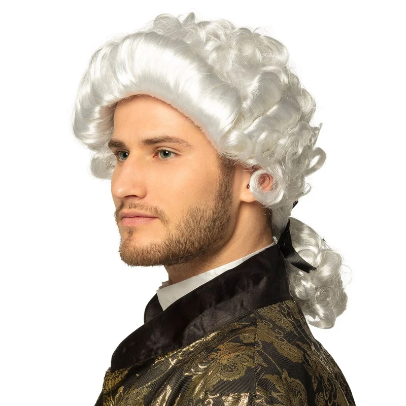 Perücke Barock für Herren | Weiß