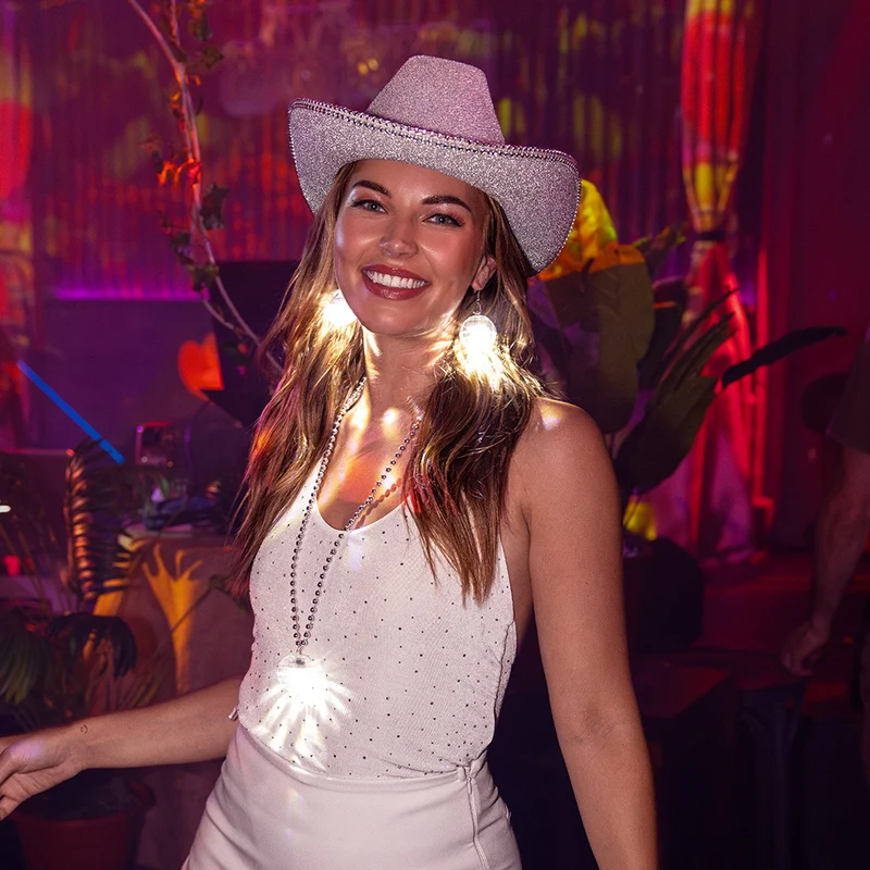 Halskette "Discokugel" mit LED-Beleuchtung | Silber