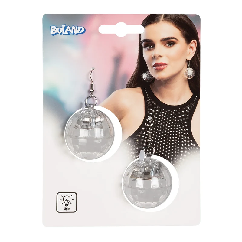 Ohrringe "Discokugel" mit LED-Beleuchtung | Silber