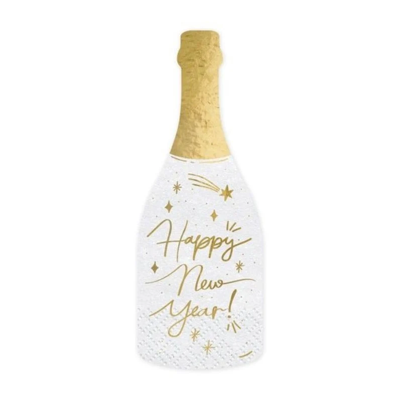 Servietten Champagner "Happy New Year" 20Stk./7x19cm