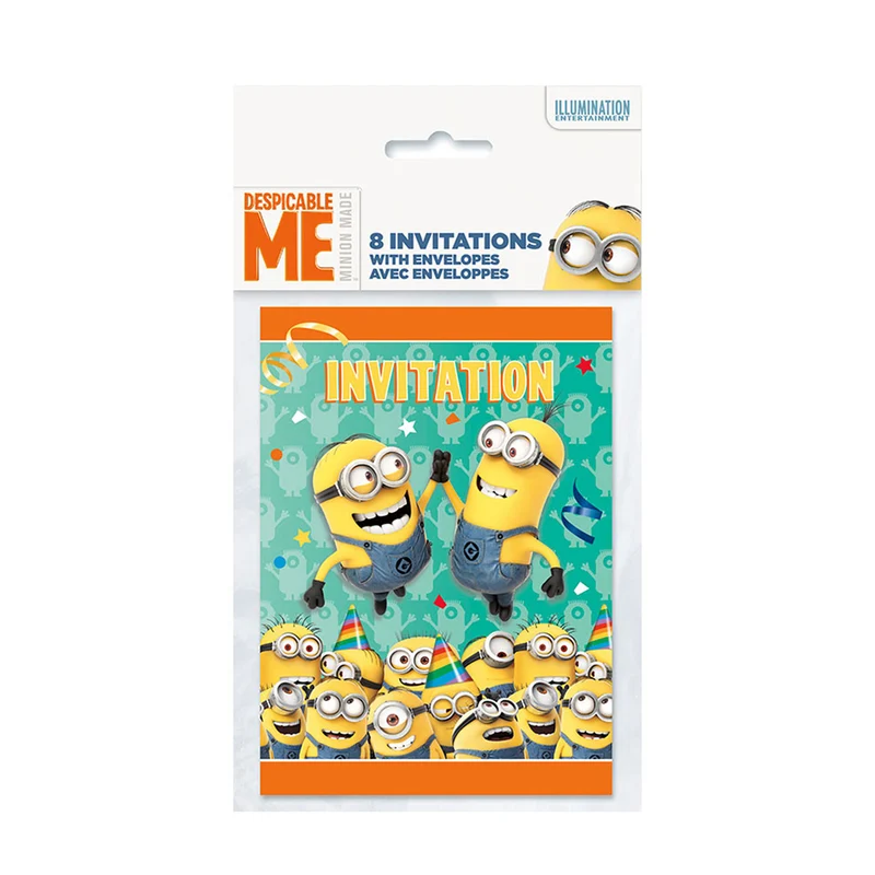 "Minions" Deko | 8 Einladungskarten 13x9cm