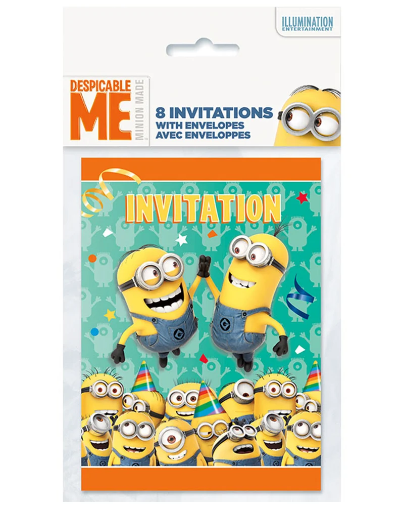 "Minions" Deko | 8 Einladungskarten 13x9cm