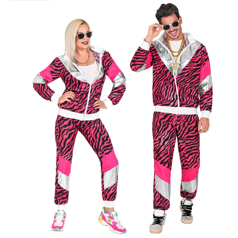 Party Trainingsanzug "Pinker Tigerprint" für Erwachsene