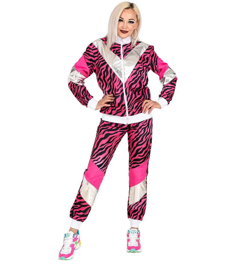 Party Trainingsanzug "Pinker Tigerprint" für Erwachsene