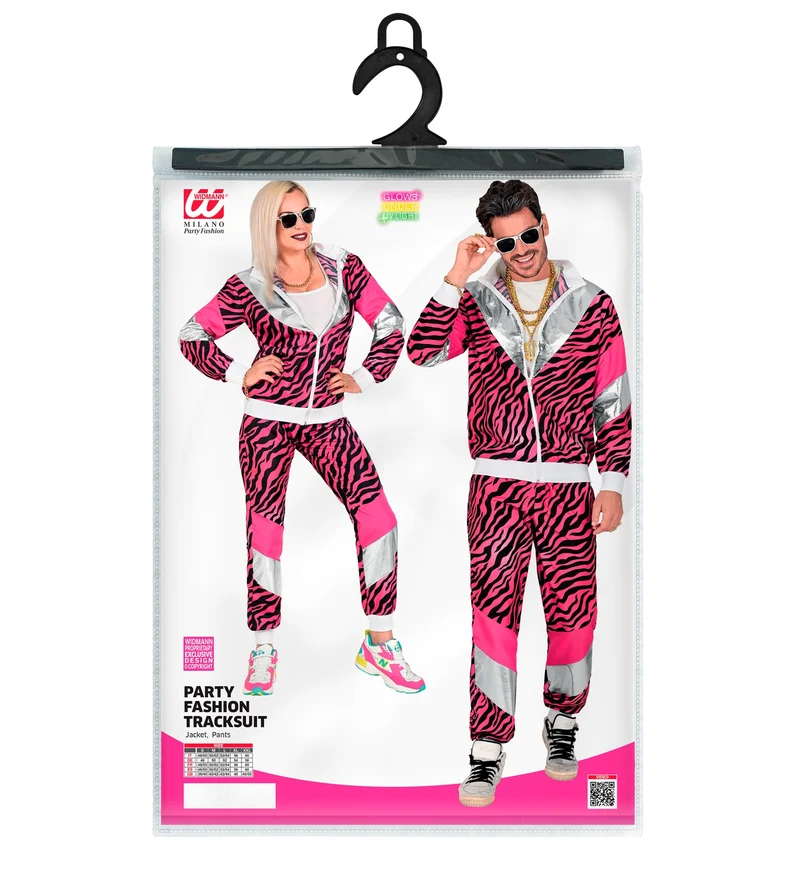 Party Trainingsanzug "Pinker Tigerprint" für Erwachsene