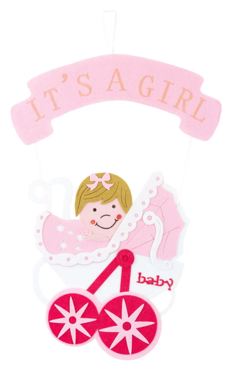 Baby Shower Party Dekoration - Wandbild It´s a girl - 54 x 32 cm Rosa