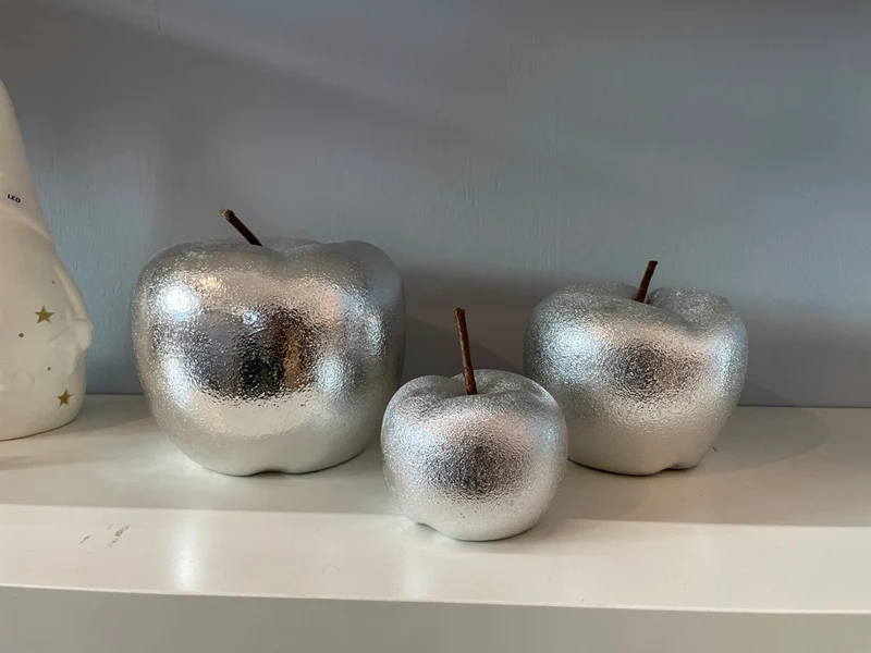 Riffelmacher Deko Apfel 70060 Silber | 8 cm