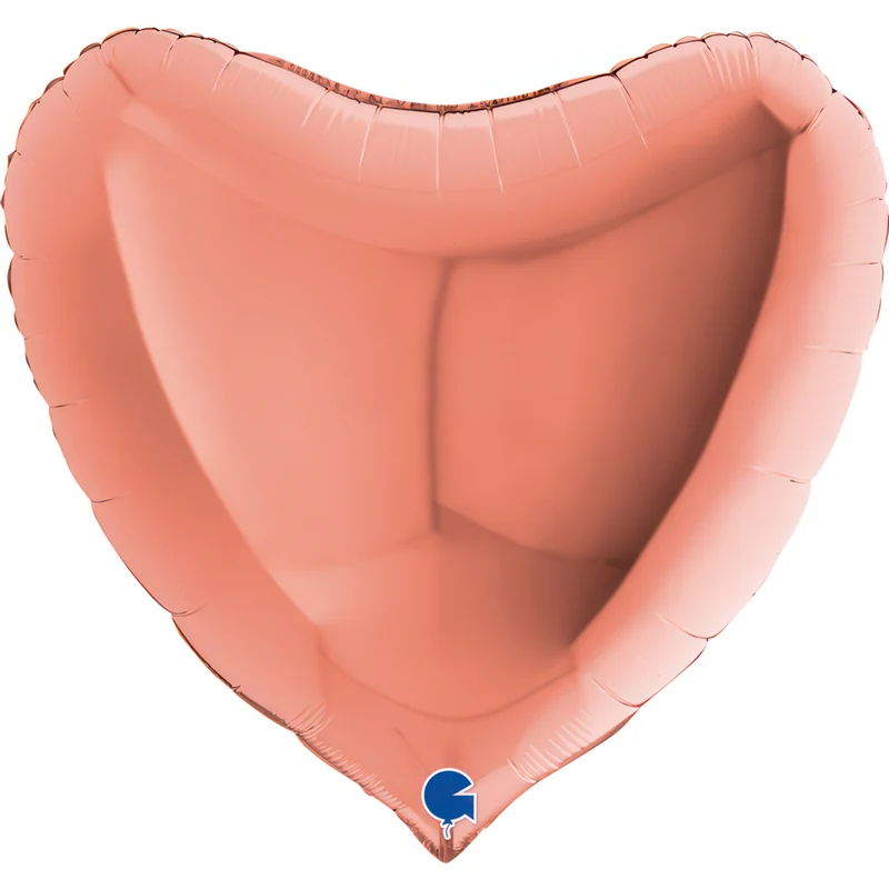 36"/Ø91cm Folienballon Uni Herz | Rosegold