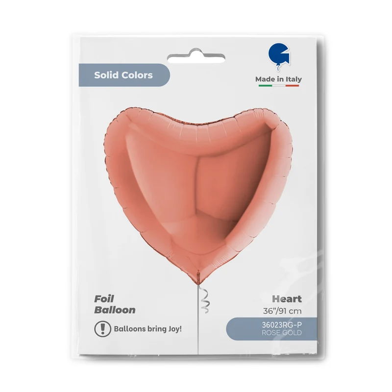 36"/Ø91cm Folienballon Uni Herz | Rosegold