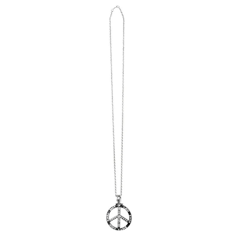 Hippie Halskette "Love Peace Hope" | Silber