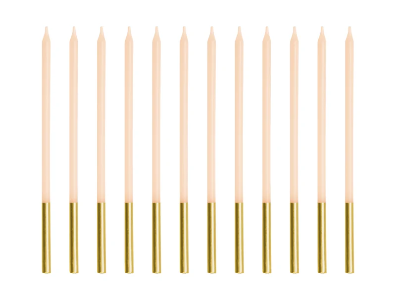 Geburtstagskerzen 14 cm | 12 Stk. - Beige