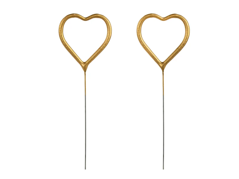 2 Wunderkerzen Herz ca. 16,5 cm | Gold