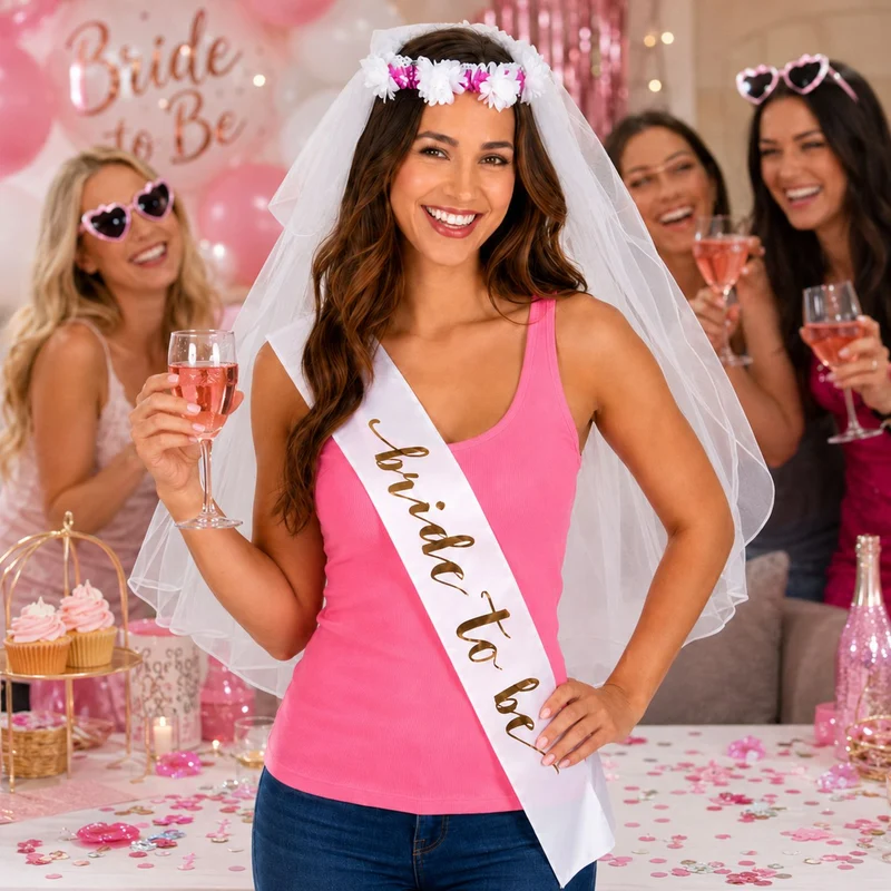 Brautschleier und Schärpe "Bride to Be"