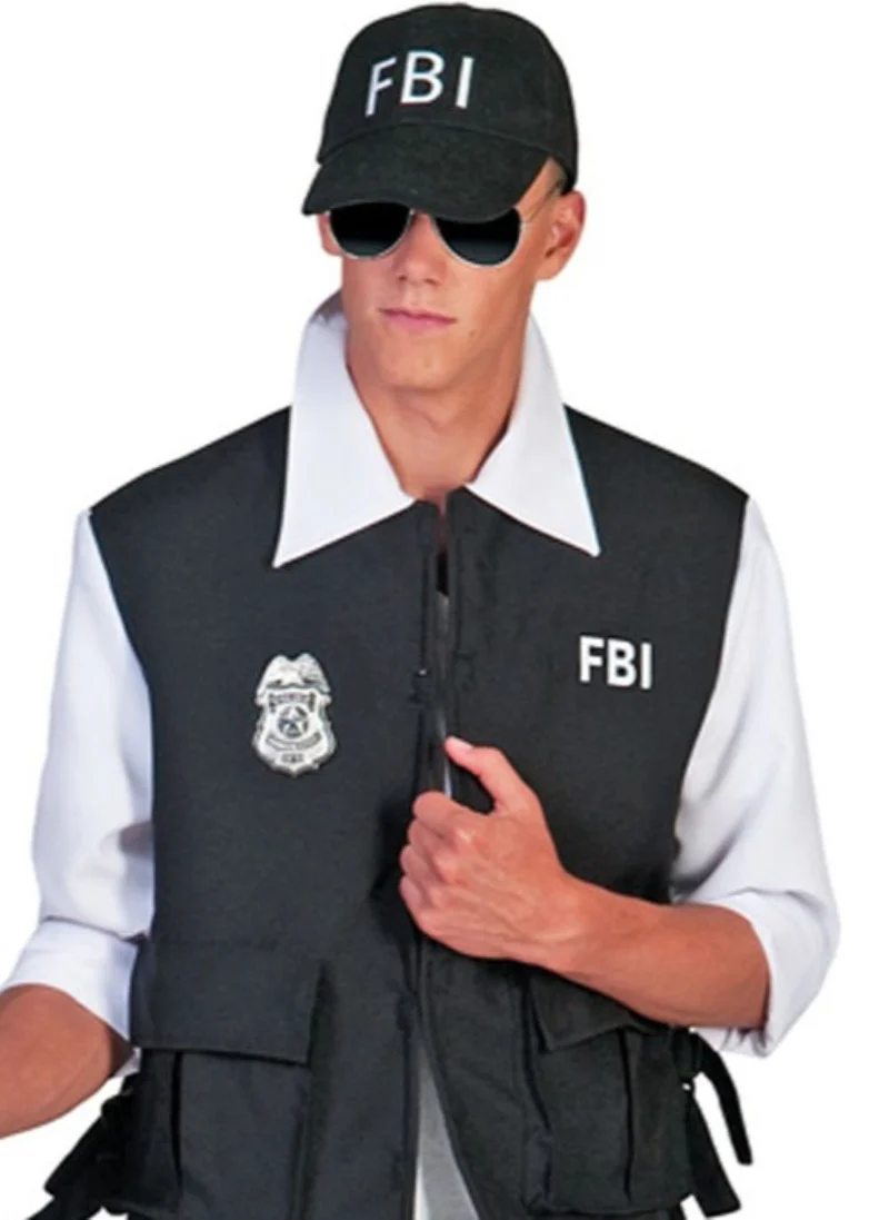 FBI Polizei Mütze für Erwachsene | Schwarz