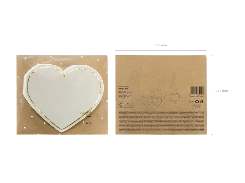Servietten "Herz" 20Stk/ 14,5x12,5cm