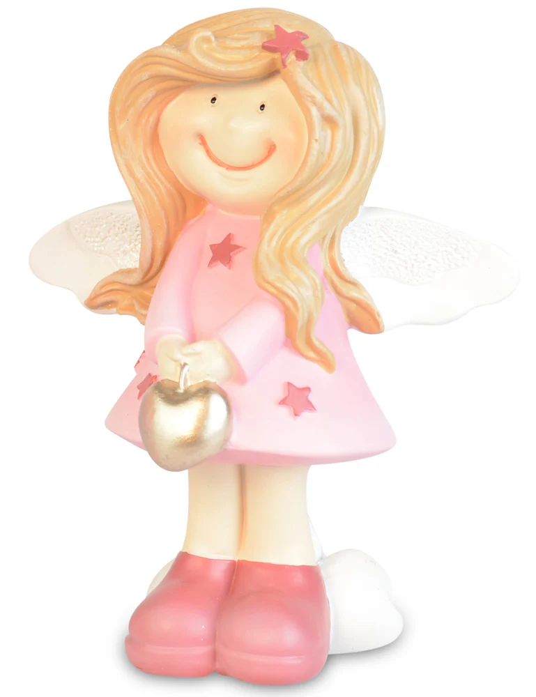 Dekofigur Engel "Rosalinde" mit Herz 13 cm | 70292 - Kinder Adventsdekoration