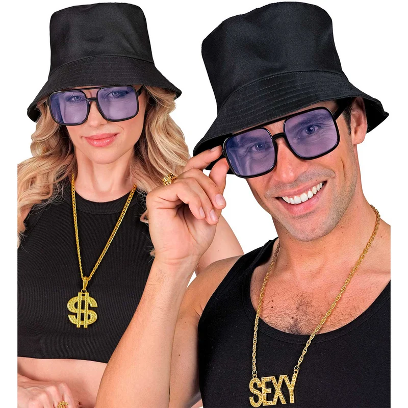 90er Jahre Brille "Hip Hop" | Hellblau