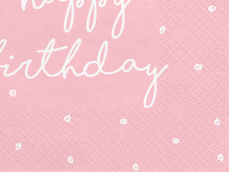 Servietten "Happy Birthday" 20Stk./33x33cm | Rosa