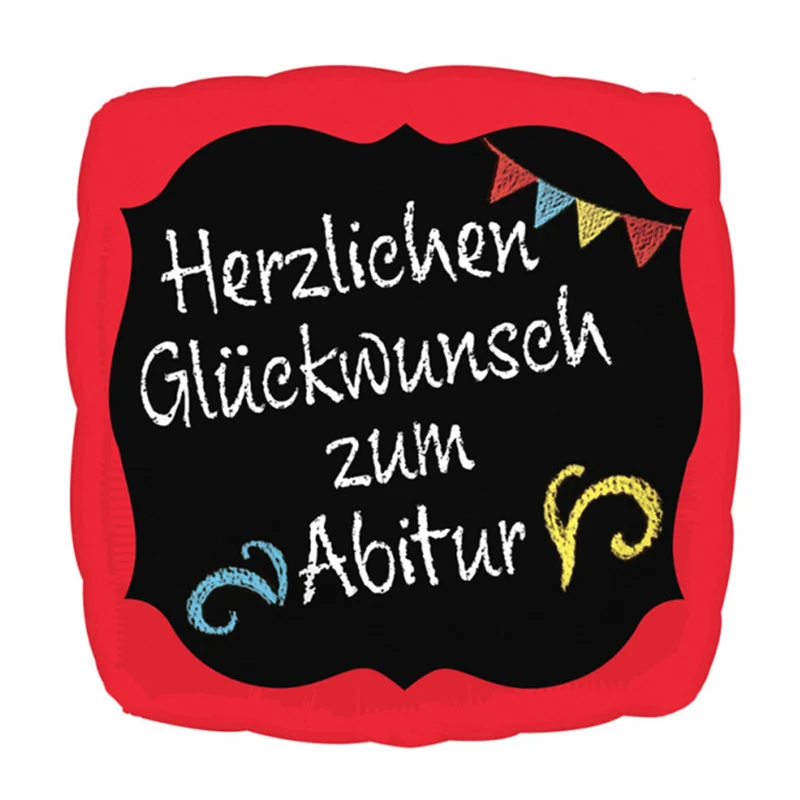 18"/Ø45cm Folienballon "Herzlichen Glückwunsch zum Abitur"