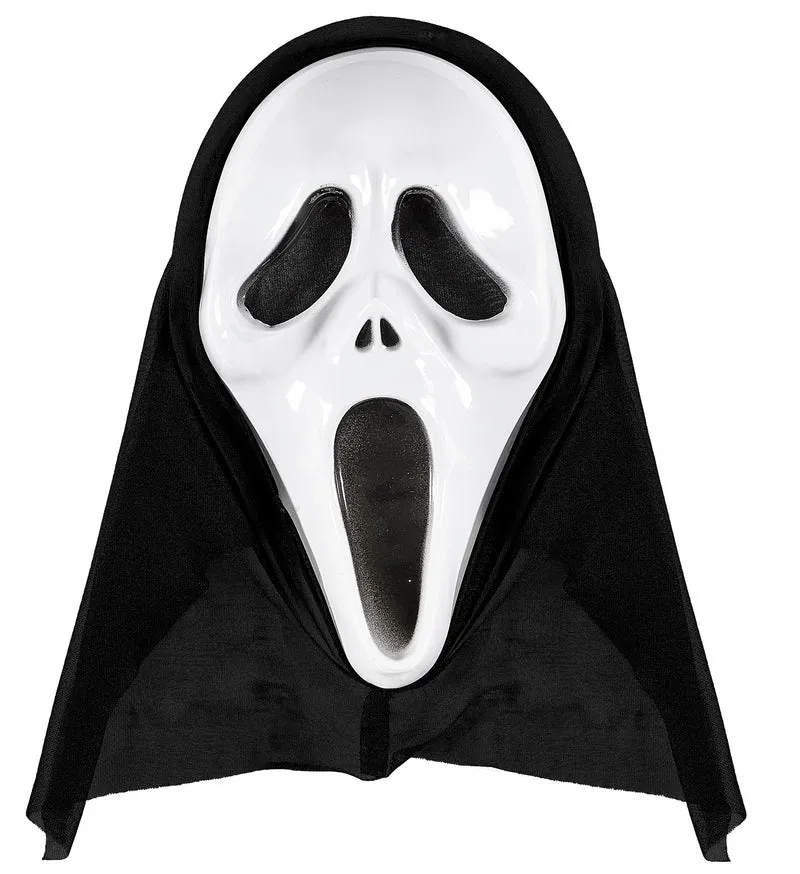 Scream Maske "Schrei" mit Kapuze | Schwarz