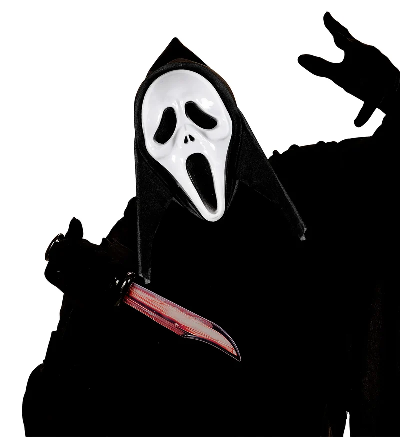 Scream Maske "Schrei" mit Kapuze | Schwarz