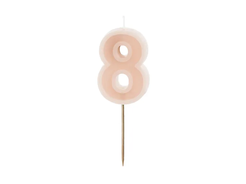 Zahlenkerze #8 | 6 cm Puderrosa
