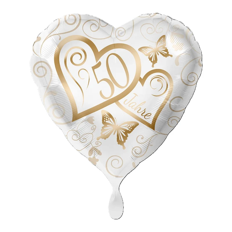 18"/Ø43cm Herz Folienballon "50 Jahre"