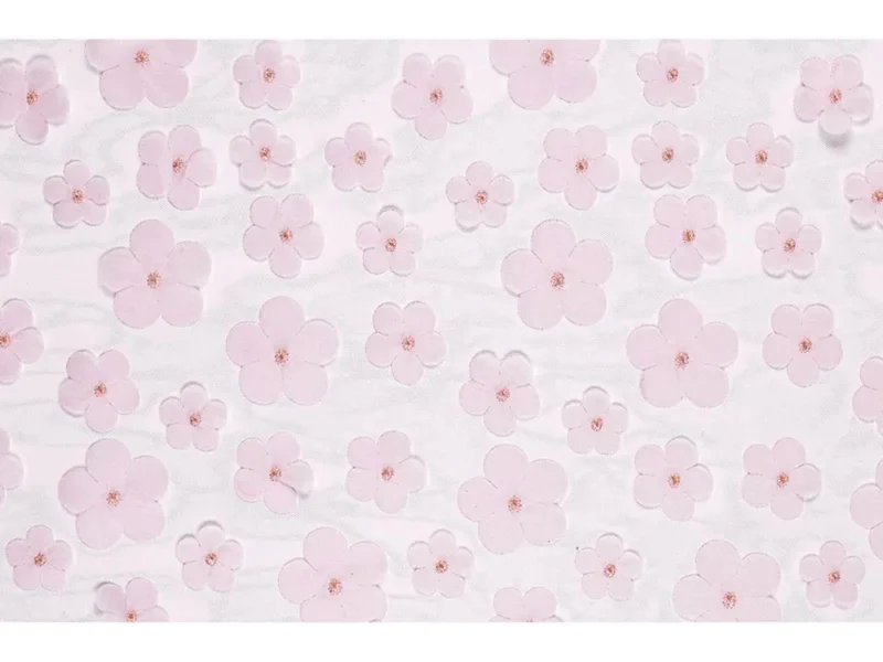 Tischläufer "Blumen" 26 cm x 500 cm | Hellrosa