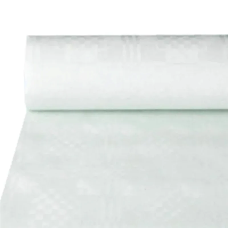 Tischdecke Papier mit Damastprägung 50x1m | Weiß