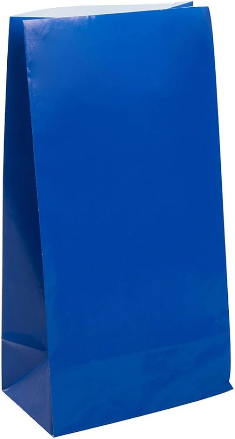 Tüte Papier Uni 25x12x9cm, 12Stk. Royalblau