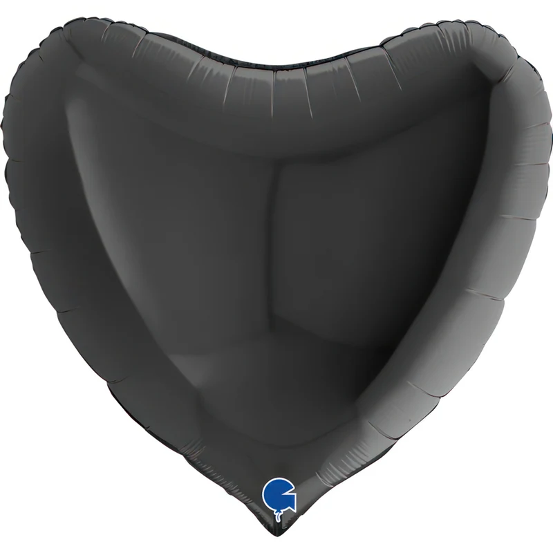36"/Ø91cm Folienballon Uni Herz | Schwarz