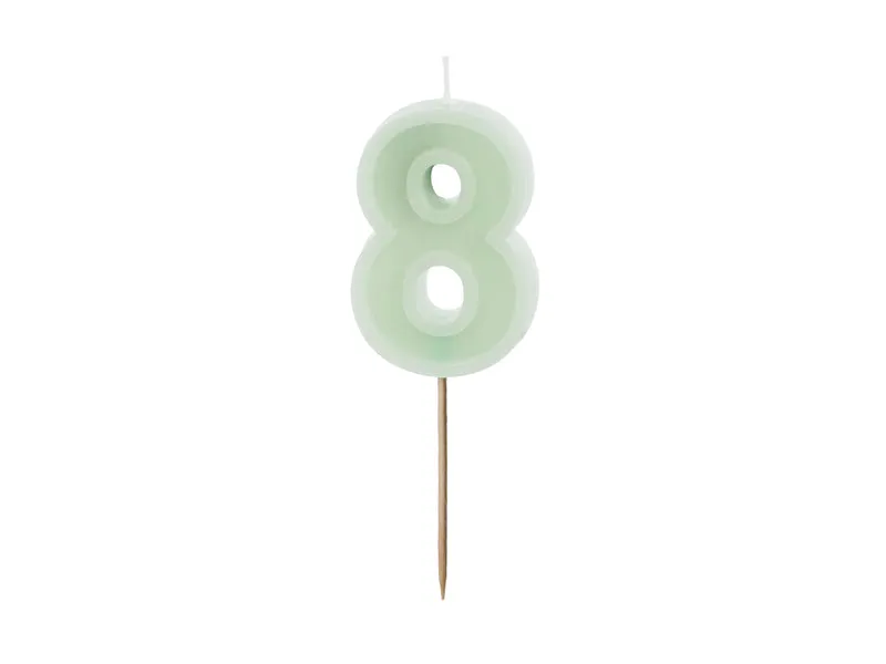 Zahlenkerze #8 | 6 cm Grün