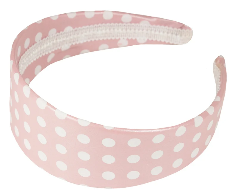 Haarreif mit Punkten zum Fifties Kostüm Rosa