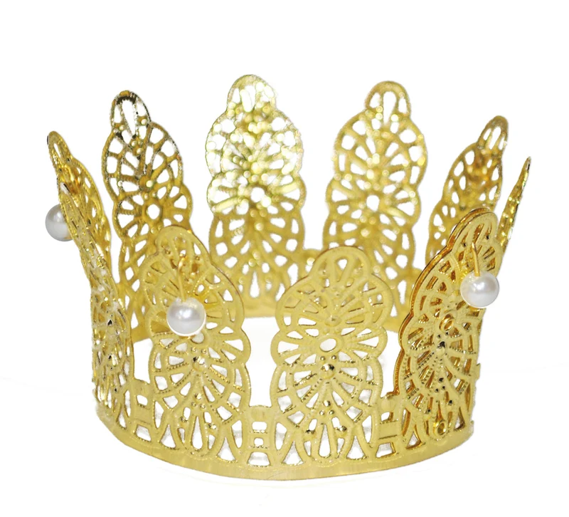 Prinzessin Krone "Goldmarie" mit Perlen | Gold