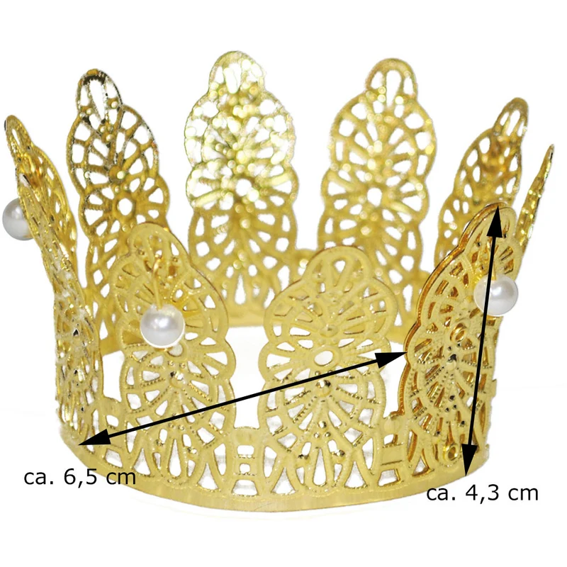 Prinzessin Krone "Goldmarie" mit Perlen | Gold