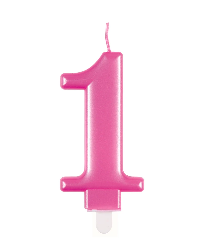 Zahlenkerze Pink #1