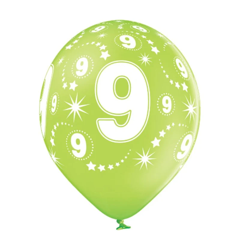 Luftballon Ø30cm Geburtstag #9 | 6 Stk. Bunt