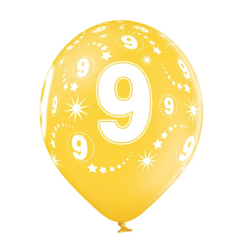Luftballon Ø30cm Geburtstag #9 | 6 Stk. Bunt
