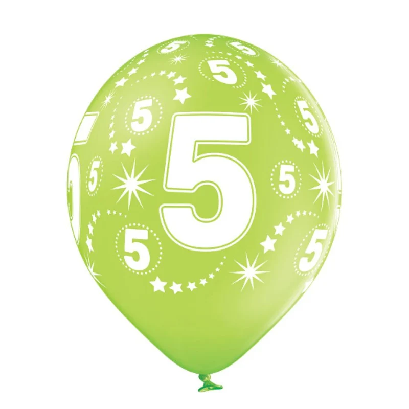 Luftballon Ø30cm Geburtstag #5 | 6 Stk. Bunt