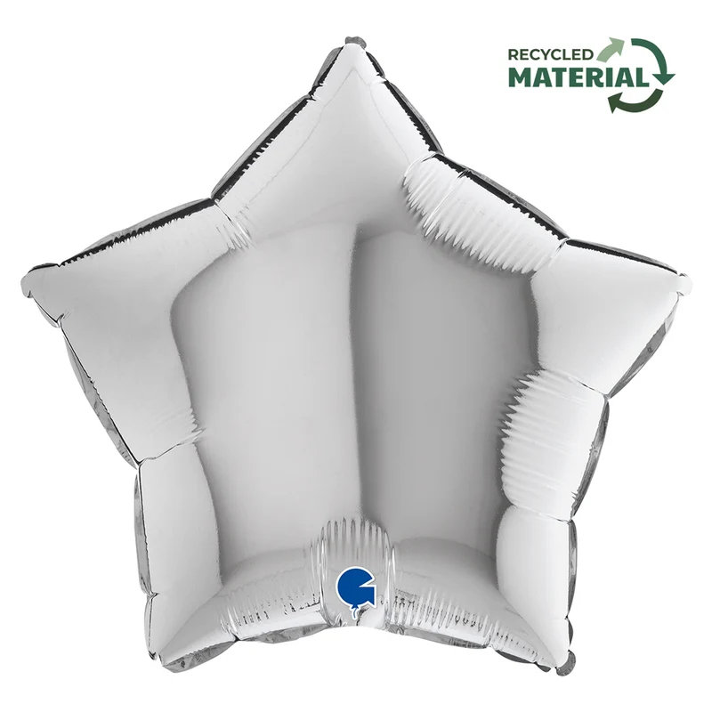 18"/Ø46cm Stern Folienballon Uni | Silber
