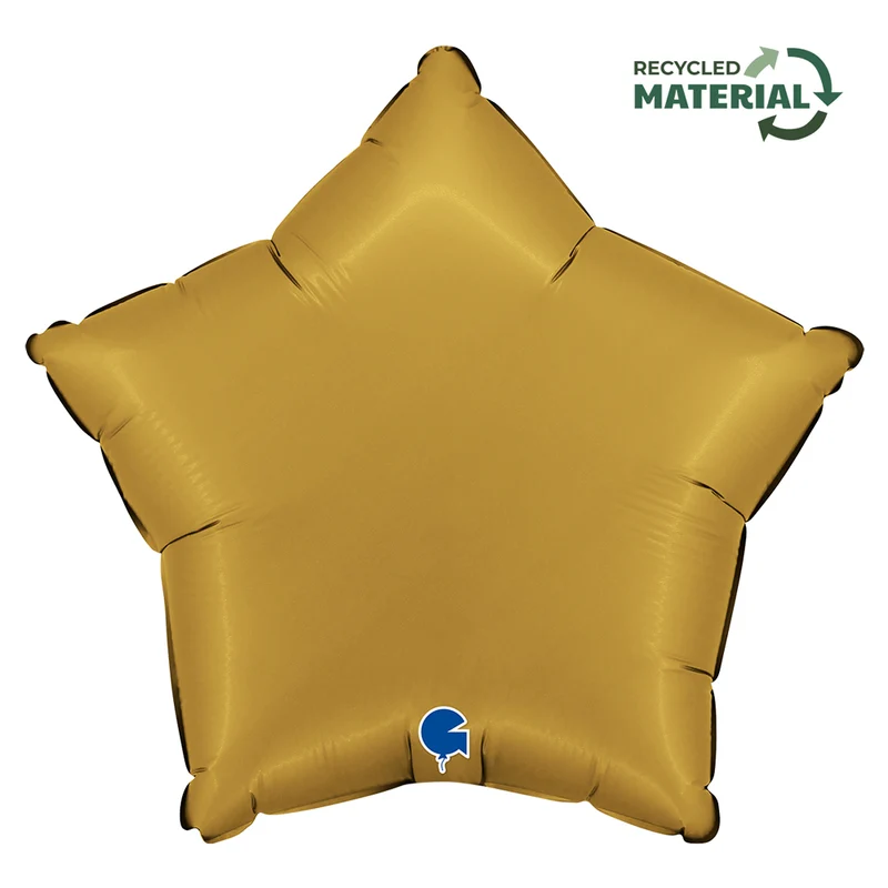 18"/Ø46cm Stern Folienballon Uni | Gold Satin