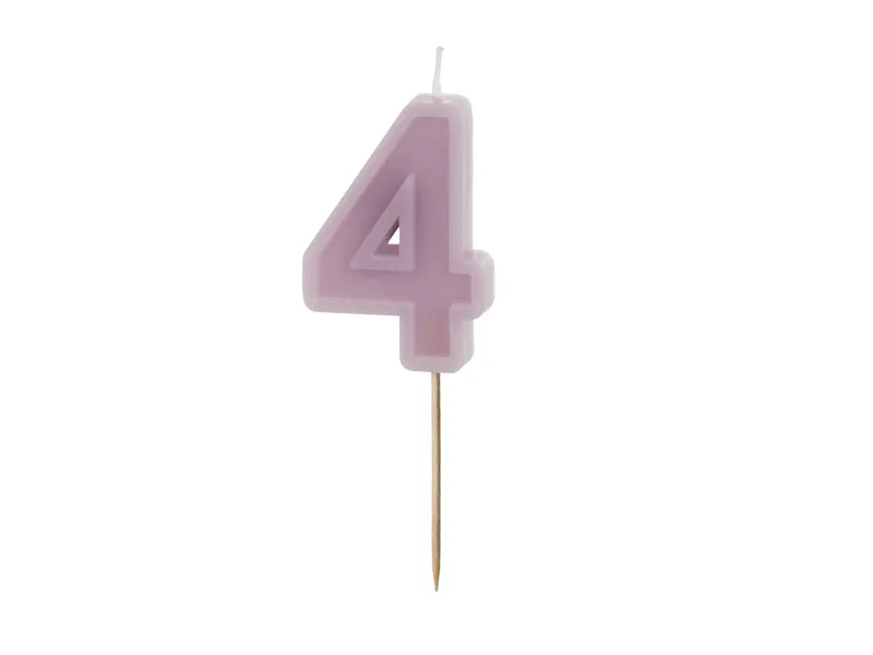 Zahlenkerze #4 | 6 cm Lila