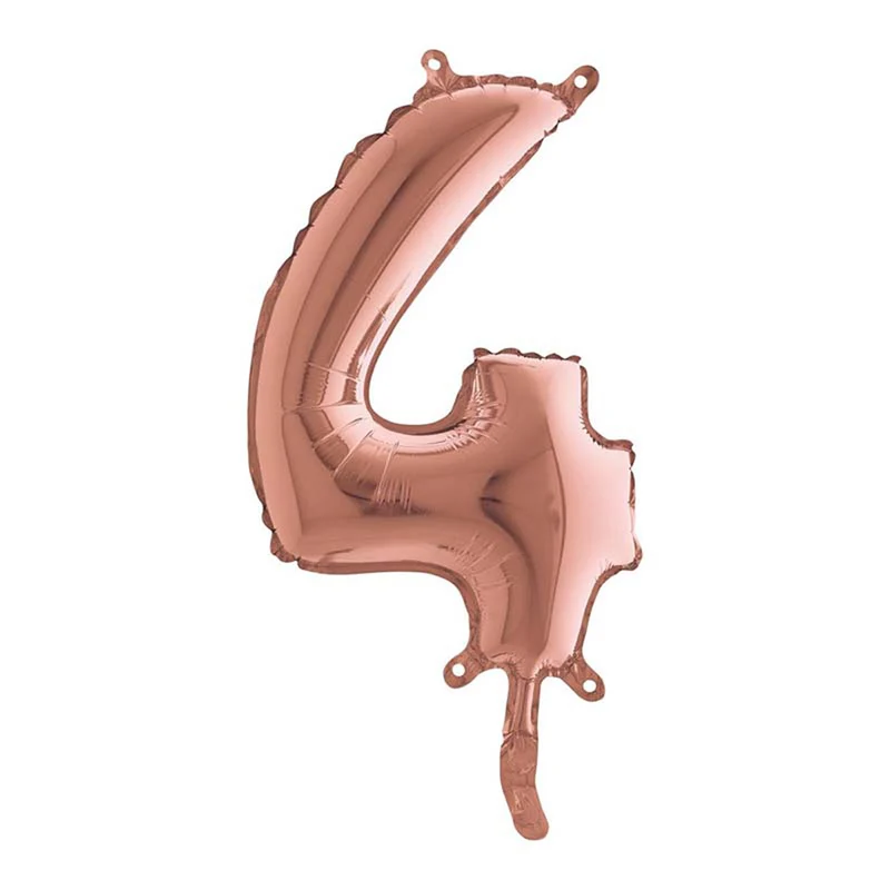 14"/Ø36cm Mini Zahlen Folienballon | Rosegold #4